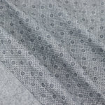tissu polyester coton antidérapant 1m largeur gris clair moderne petits motifs floraux non blanchi