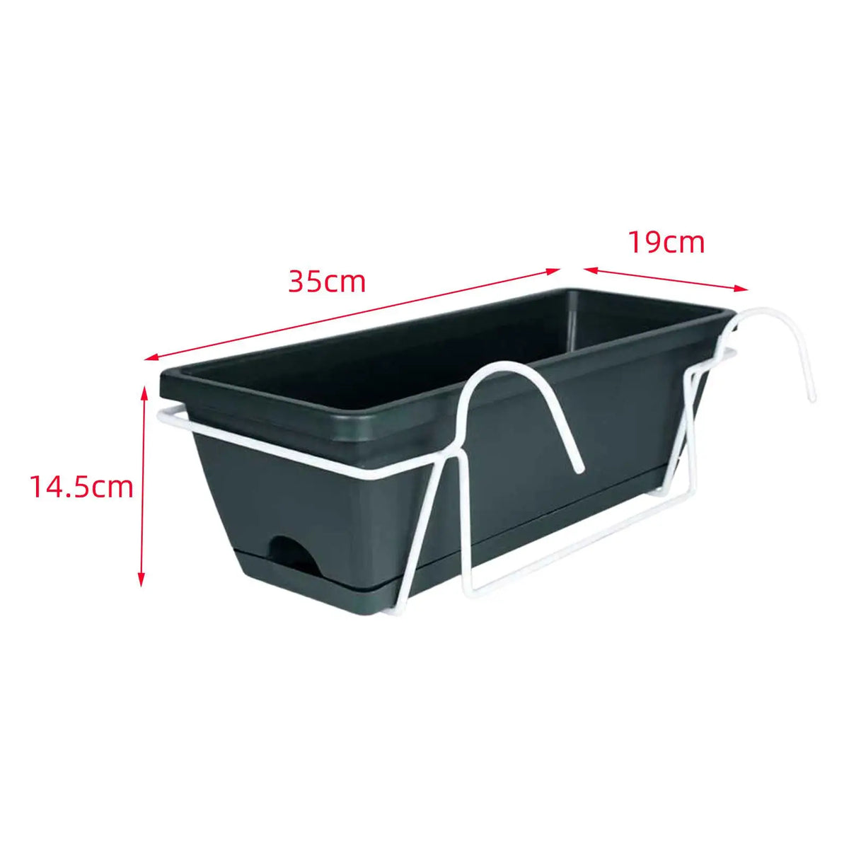 jardinière bac fleurs verte moderne clips métalliques rouille noire rechargeable extérieure balcon