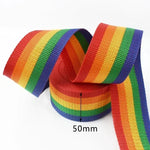 ruban polyestère 50mm 38mm 32mm 25mm 20mm arc ciel rayures texturé couture sacs