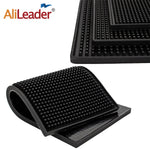 tapis antidérapant caoutchouc protection salon coiffure outils professionnels utilitaires noir texturé points reliefs bordures
