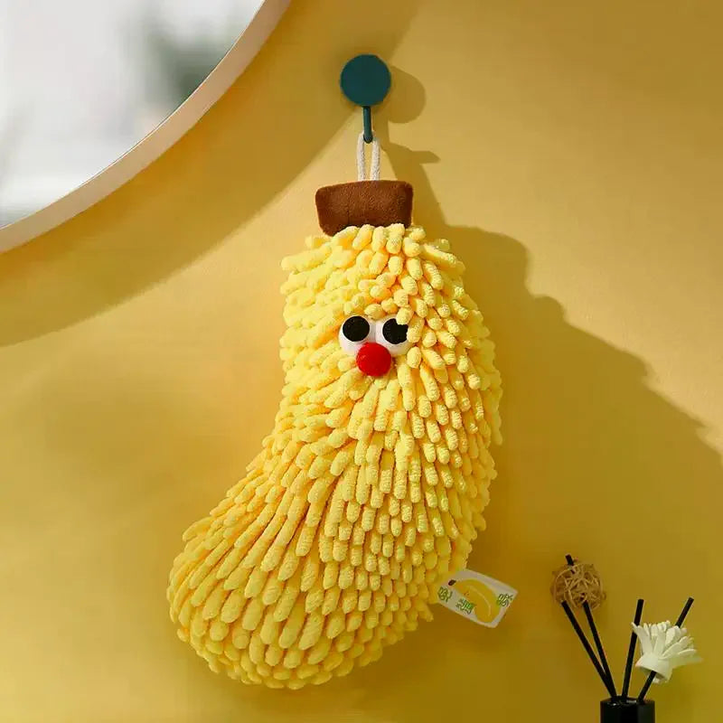 serviette main cuisine toilette moderne ludique fruits pomme fraise jaune rouge absorbante douce