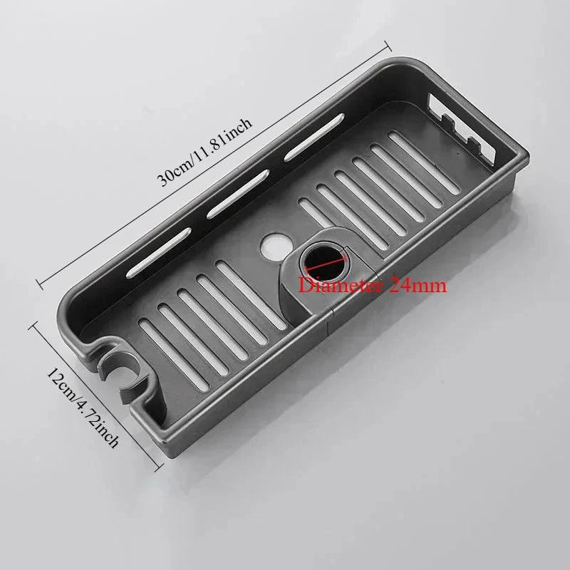 étagère douche moderne réutilisable plastique abs blanc noir texture grille clips barre douche éléments