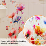 autocollant mural fleurs papillons aquarelle moderne floral résistant l'eau mur carrelage meubles 42cm 50cm