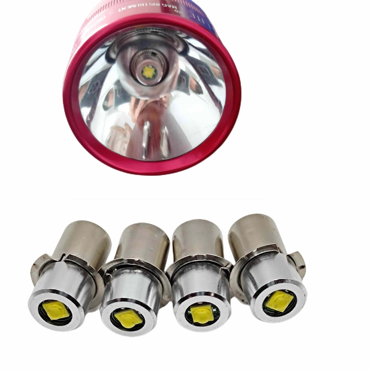 torche led rouge argentée ampoules piles aaa moderne fonctionnelle 60 499 lumens