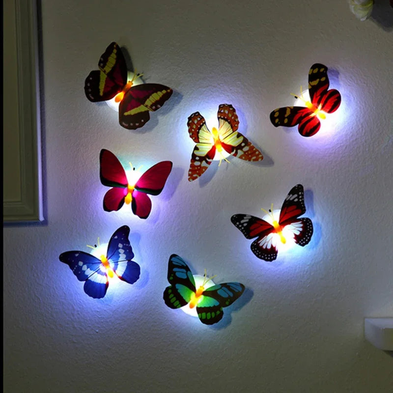 décoration murale papillons lumineux 3d autocollants couleurs variées ailes détaillées recharge usb
