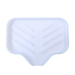support savon silicone self draining moderne gris vert blanc rayures horizontales