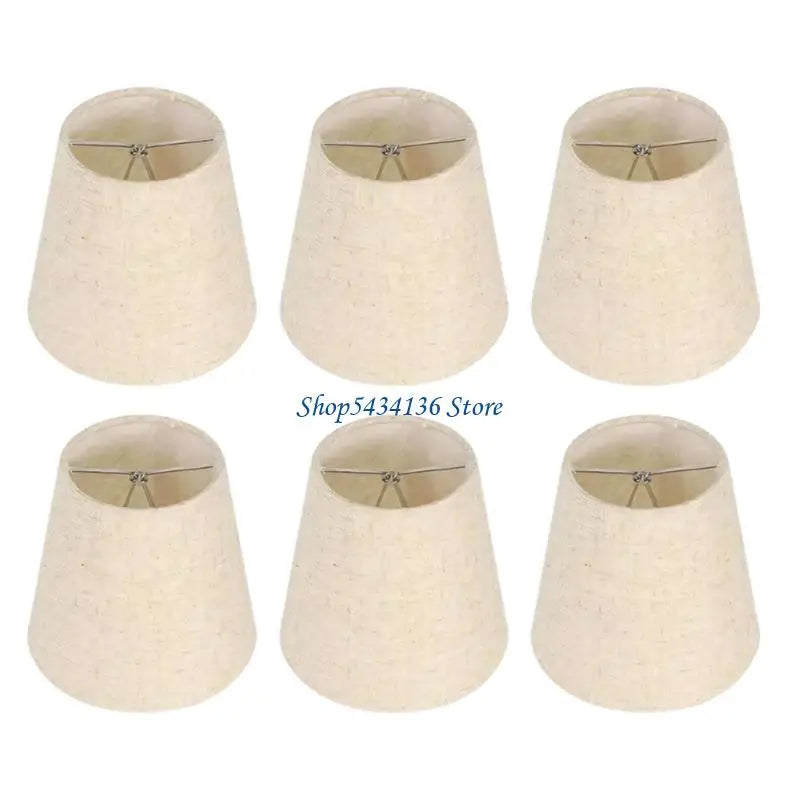 abat jour classique toile lin beige clair fixé tringle dimension 14x13cm lumière domestique moderne