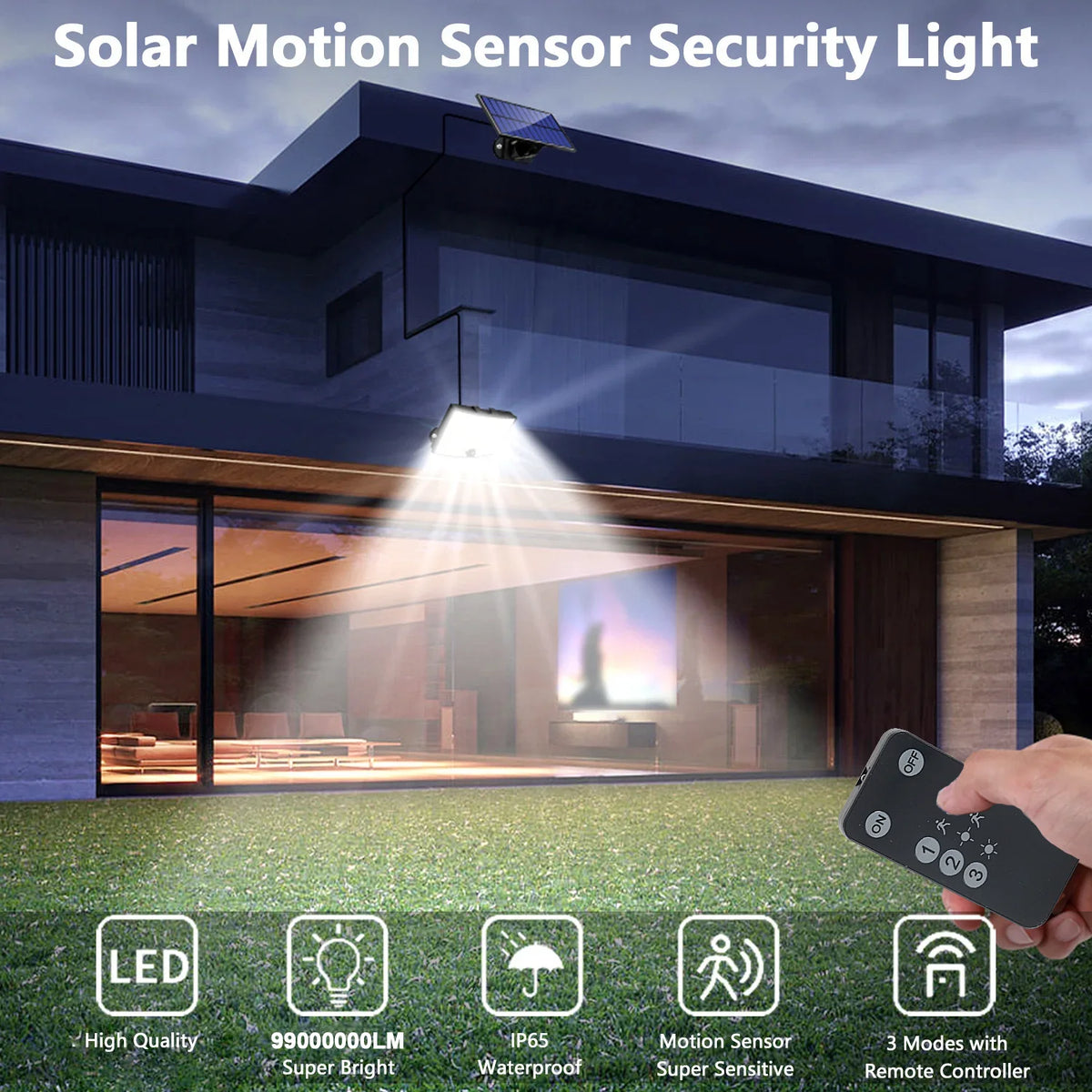 lampe solaire moderne noire blanche ip65 led télécommande clips extérieure jardin entrée garage