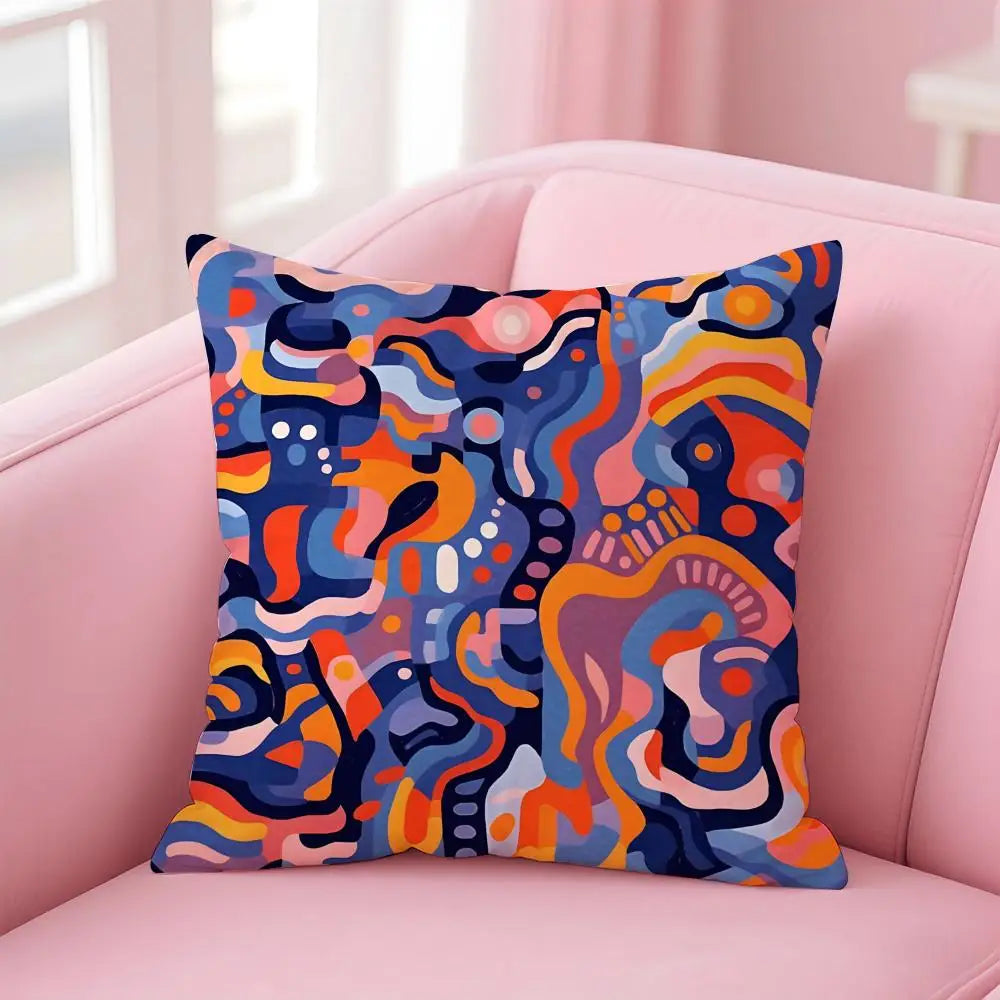 housse coussin motif géométrique polyester coton 35x35cm 40x40cm moderne chambre salon voiture