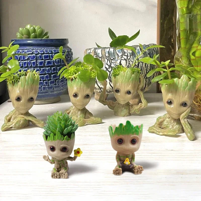 cache pot groot résine vert clair figurine gardiens galaxie décoration maison plante artificielle créatif