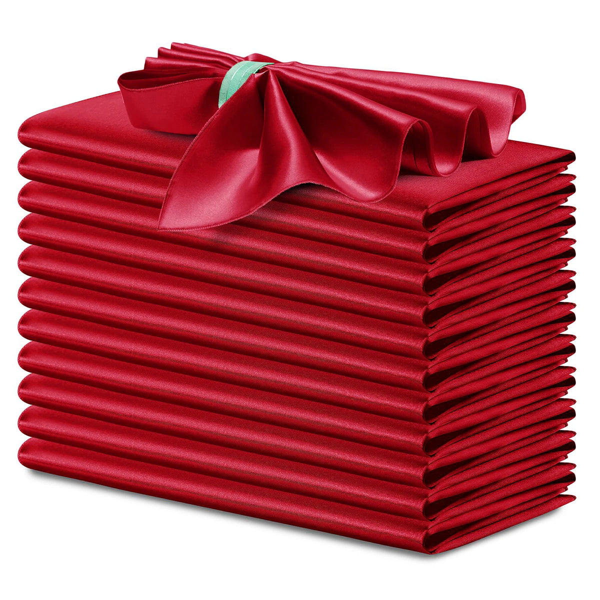serviettes table satin rose moderne élégantes 12 pièces polyester usage maison restaurant decoration festive