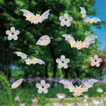 sticker decoratif multicolore geometrique moderne adhesif coeurs papillons champignons feuilles lune echangable fenetre maison