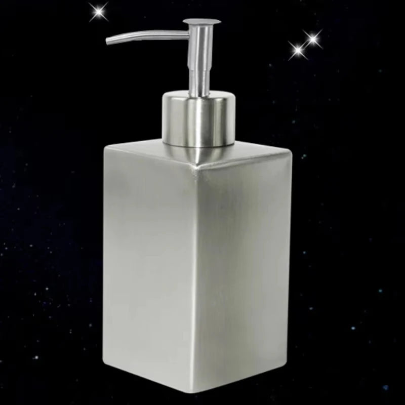 distributeur savon liquide acier inoxydable 350ml moderne argente pompe