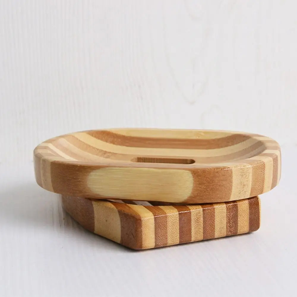 support savon bois bambou rayures horizontales moderne salle bain portable naturel minimaliste