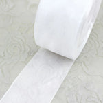 ruban organza blanc polyester largeur variable 12mm 15mm 20mm 25mm 40mm fixation décoration emballage
