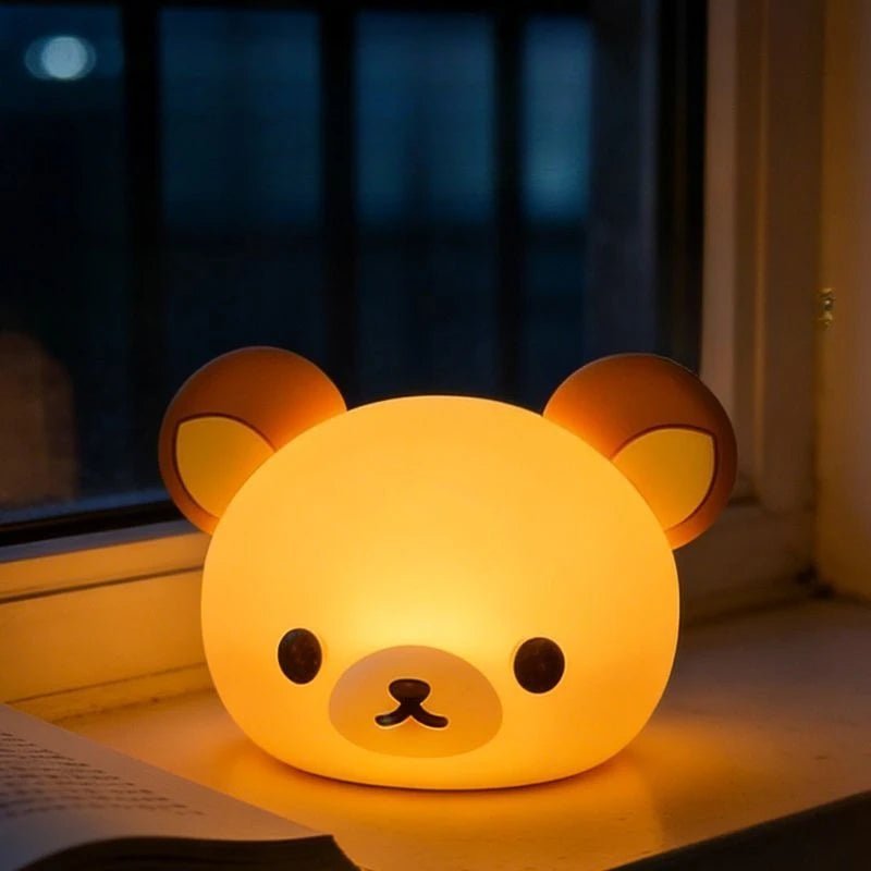 lampe table cartoon rilakkuma jaune clair dessin animé protection yeux ambiance chambre