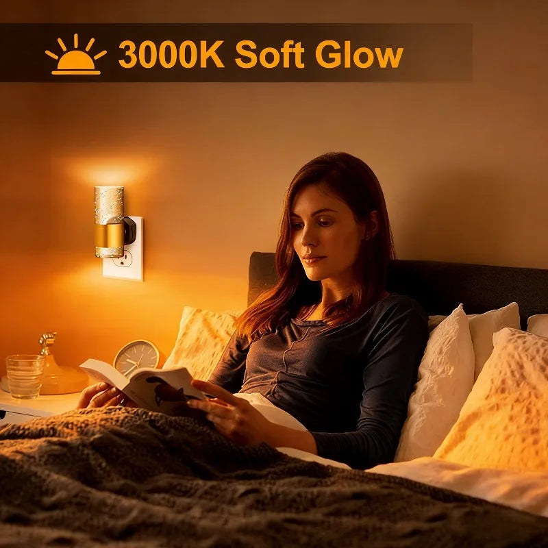 lampe nuit dorée transparente bubbles moderne adhésif plug led réglable chambre salon