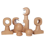 boucles rideau bois naturel clair foncé finition lisse classique vis support terminal