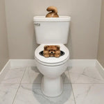 sticker toilette effet 3d animal mignon chat chien pvc illustration cartoon adhésif salle bain