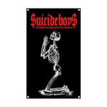 affiche murale graphique squelette suicideboys numéro non service noir blanc clips métalliques