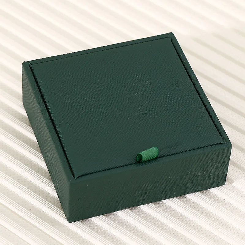 boîte bijoux cuir pu moderne rose clair vert foncé élégante toile lin multifonctionnelle portable