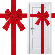 Nœud papillon suspendu imitation lin pour décoration de porte d'entrée Noël et Nouvel An