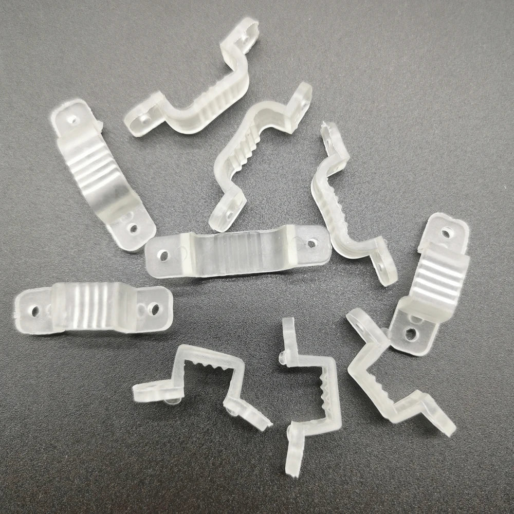 clips fixation ruban led transparent 10mm 15mm 18mm 5050 5630 3528 v1v12v20v