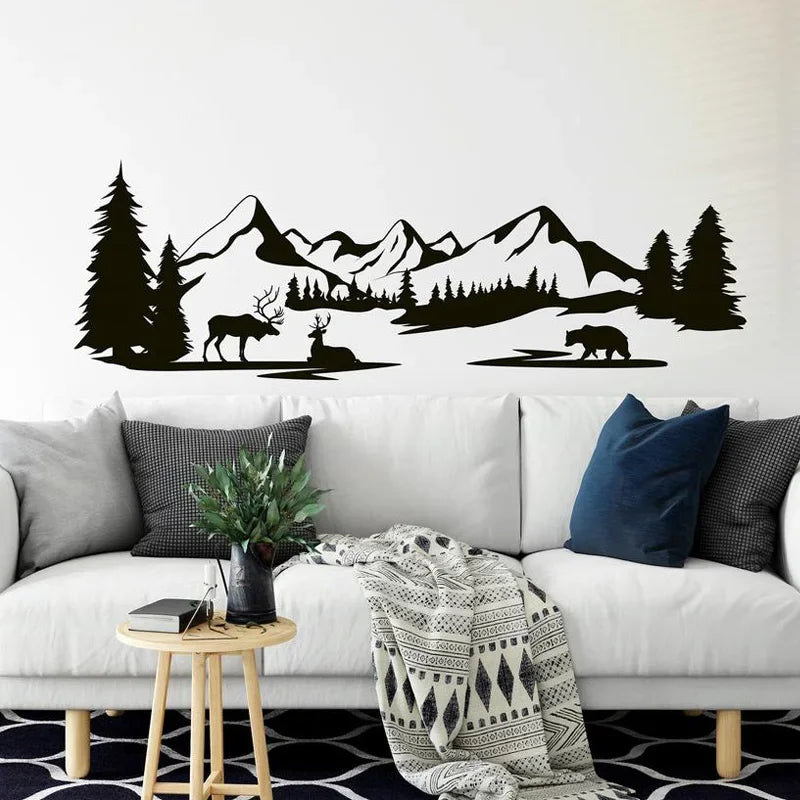 Autocollant mural montagne chambre Ombre Interieur