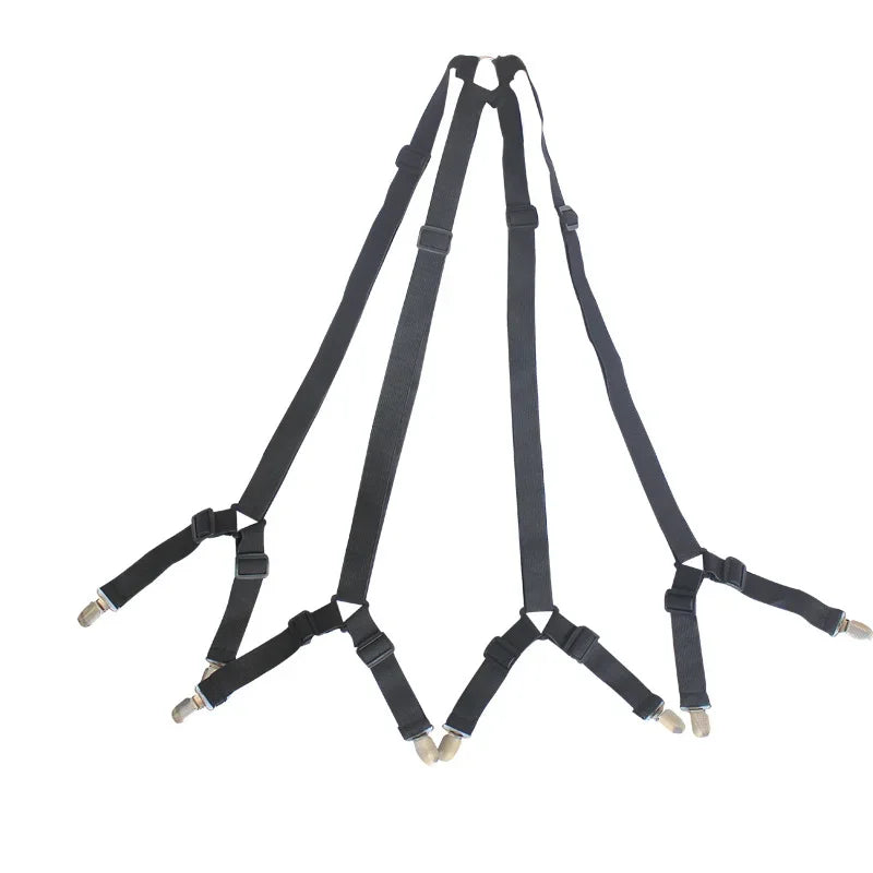 bretelles lit clips support drap noir gris fixations métal triangles ajustables adultes