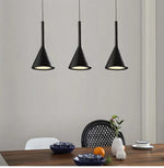 lustre led couleur rose blanc noir moderne minimaliste conique inversé opale chambre cuisine