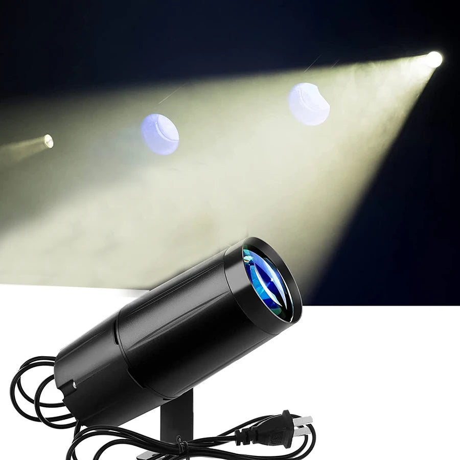 projecteur led spot lumière blanc auto 5w disco scènes professionnel party ktv pub restaurant