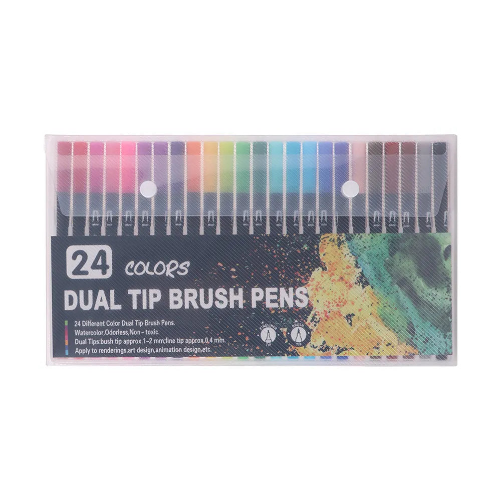 stylos bille pinceau pointe noir rose violet rouge moderne art dessin pratique set