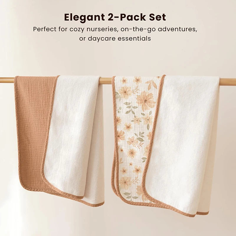 tapis change bébé fleurs animaux coton muslin couche impermécable doux moderne trisousse terry