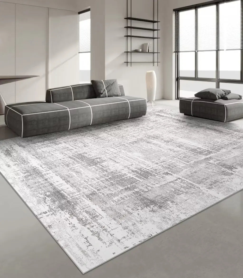 Tapis moderne géométrique gris clair
