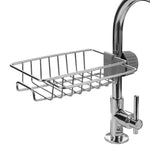 support vaisselle argenté moderne grille vis fixe éponge gant brosse cuisine