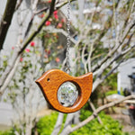 ornement suspendu suncatcher oiseau cristal bois naturel rustique arc ciel décoration fenêtre jardin maison