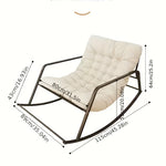 fauteuil bascule moderne deux places marron blanc gris orange coussins texturés chambre salon