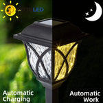 lampes solaires extérieures classiques motifs géométriques noir jaune éclairage gazon vintage autonomes
