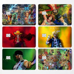 autocollants protection carte bancaire one piece anime personnages dessin animé multicolore adhésifs cartes visite