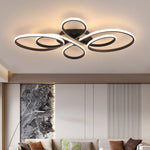 lampe led contemporaine minimaliste abstrait noir blanc fluides