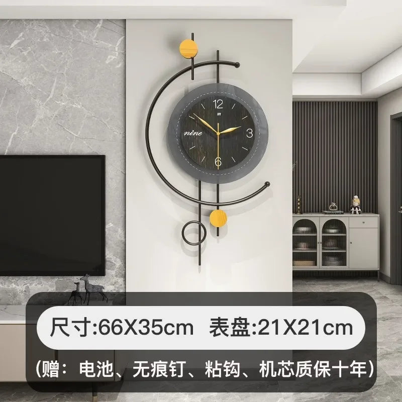 horloge murale moderne artistique abstraite salon or noir minimalisteDecoration cerf geometrique