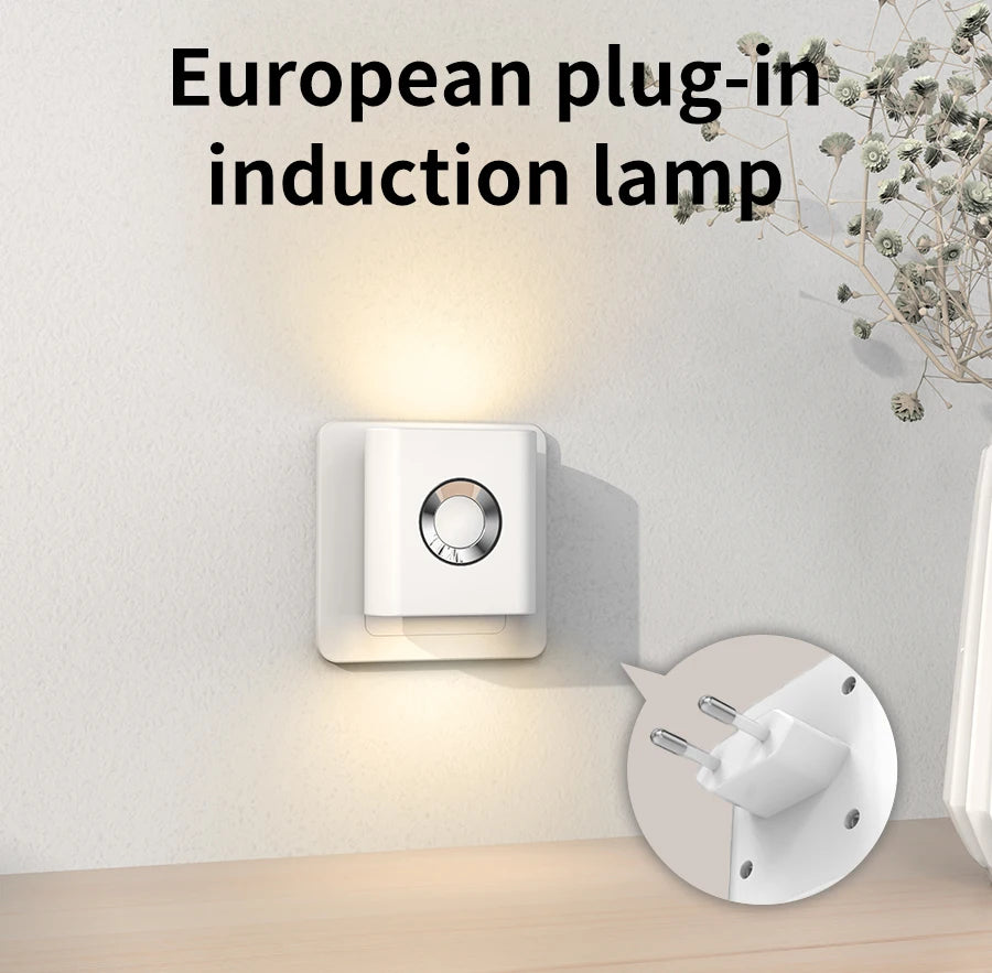 veilleuse nuit lampe murale blanc moderne minimaliste euro plug led