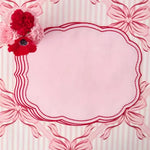 serviettes table coton bordure brodée décoration Noël mariage table repas maison