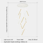 Suspension lumineuse contemporaine minimaliste noir blanc led 108w adjustable 350cm