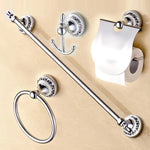 accessoires salle bain argenté ornements floraux classique porte serviettes anneau crochet vis assemble chrome