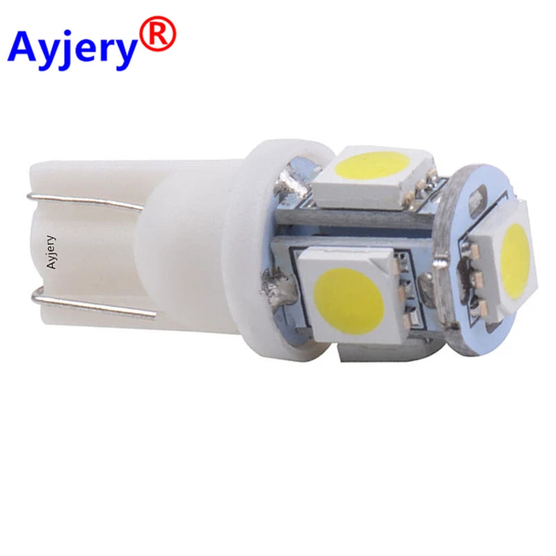 ampoules led blanc bleu rouge vert jaune 12v 24v t10 w5w 194 super lumineuses