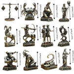 statues zodiacales bronze doré détaillées classiques signes astrologiques ornements décorations figurines