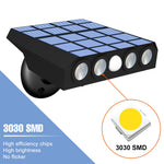 lampe murale solaire led noir panneaux solaires bleus lentilles transparentes moderne ip65