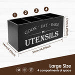 boîte ustensiles bois naturel rustique moderne compartiments ustensiles gris organisateur cuisine