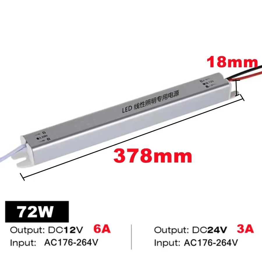 driver led strip 12v 24v 24w 36w 48w 60w 72w 100w ac220v ultrathin moderne